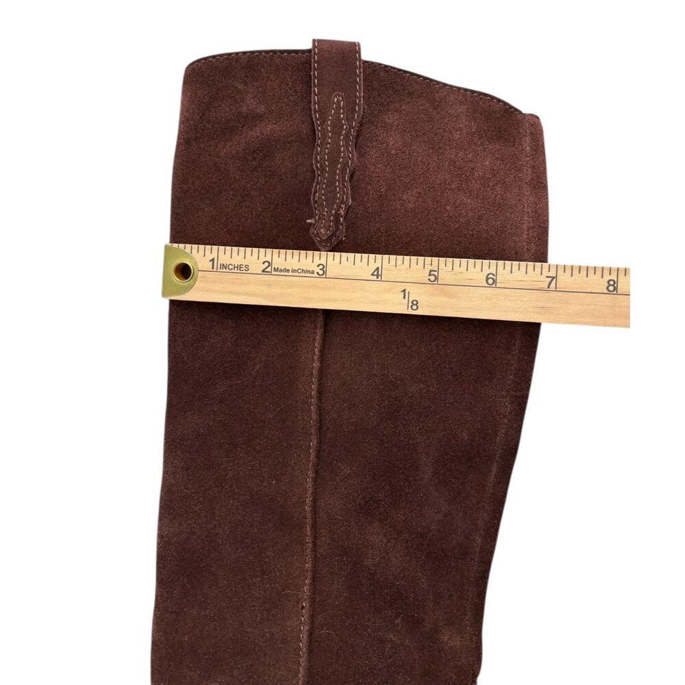 Crown Vintage Sila 2 Tall Western Boots Womens Size 6 Brown Suede Cowgirl - Picture 6 of 10